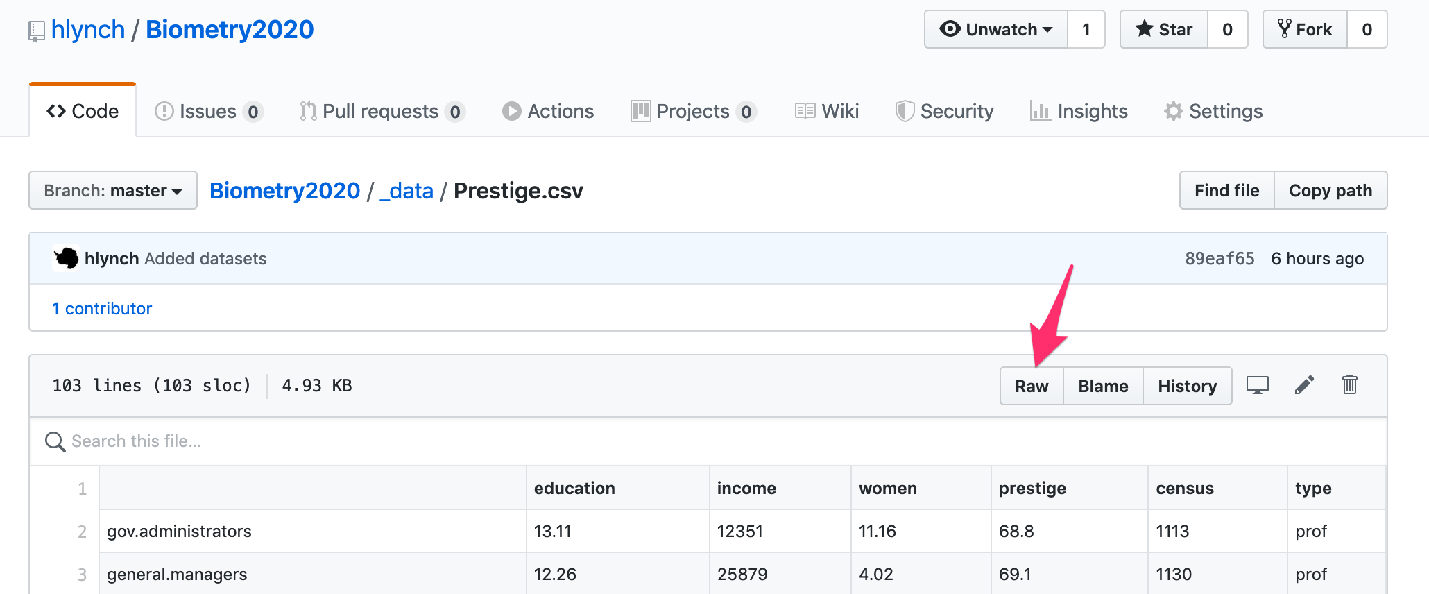 The dataset links take you here. The "raw" button allows you to download the file